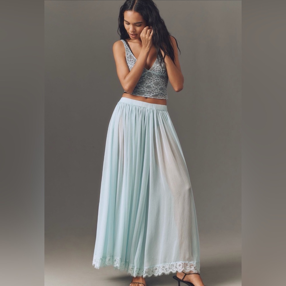 Anthropologie Sheer Maxi Skirt